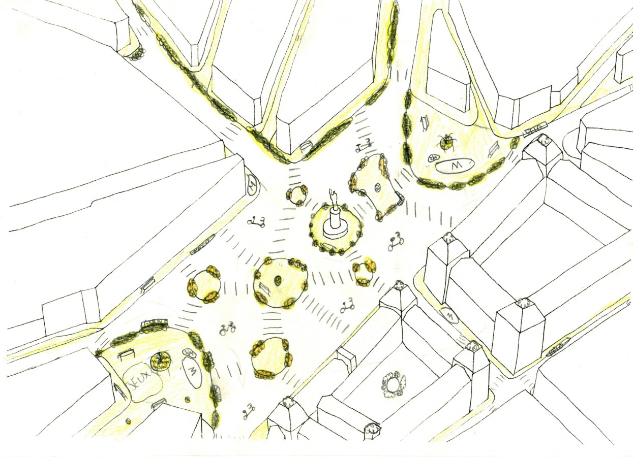 La place de la République vue par les petits