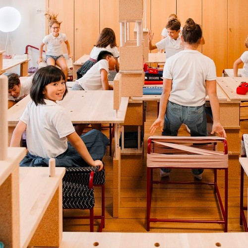 Écoletopie, école Saint-Charles, Monaco  smarin – 2023  Espace d'expérimentation pédagogique proposant de nouvelles pratiques Photo : projet du studio smarin à l'école Saint-Charles, porté par le Nouveau Musée National de Monaco et la Direction de l'Éduca