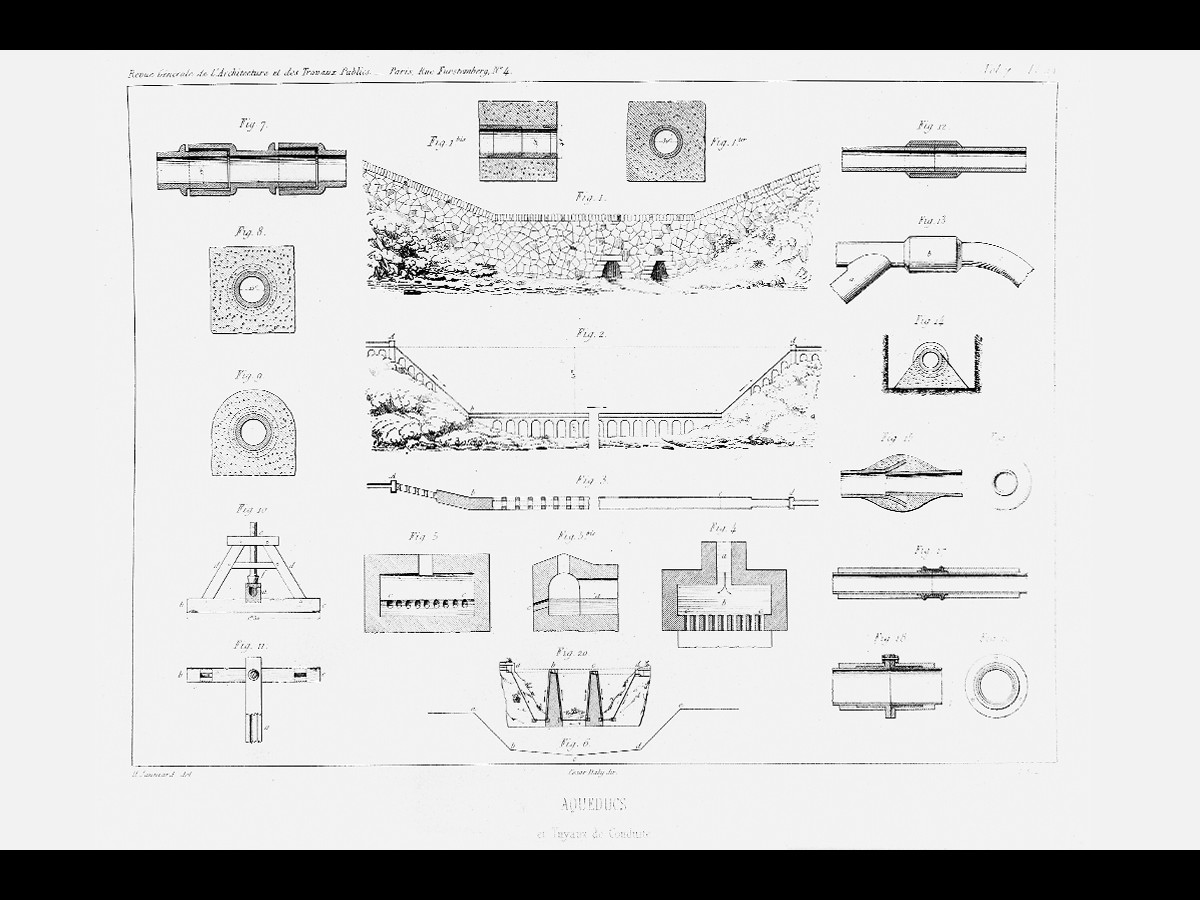 "Aqueducs" in Revue générale de mlArchitecture et des Travaux publics, vol. 7 pl.29, 1847-1848 / BHVP